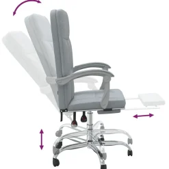 vidaXL Mobiliario De Oficina-Silla de oficina reclinable de tela