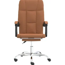 vidaXL Mobiliario De Oficina-Silla de oficina reclinable cuero sintético marrón
