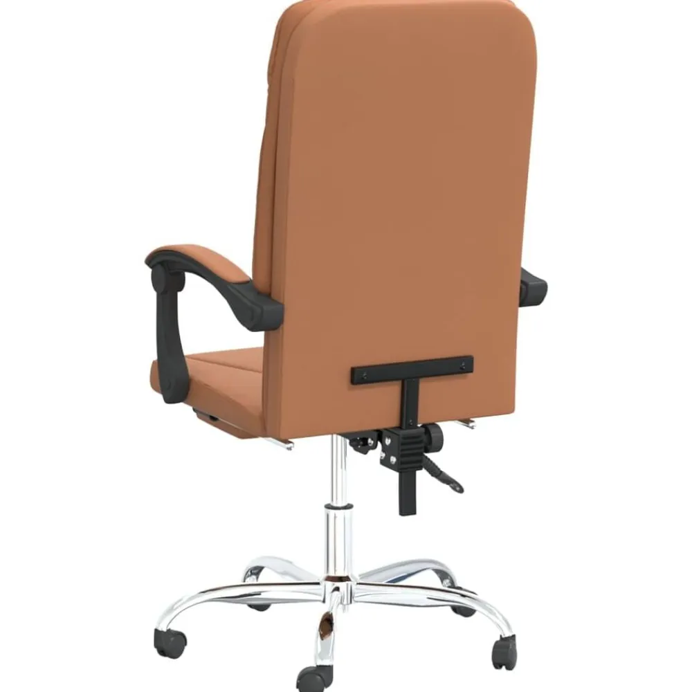 vidaXL Mobiliario De Oficina-Silla de oficina reclinable cuero sintético marrón