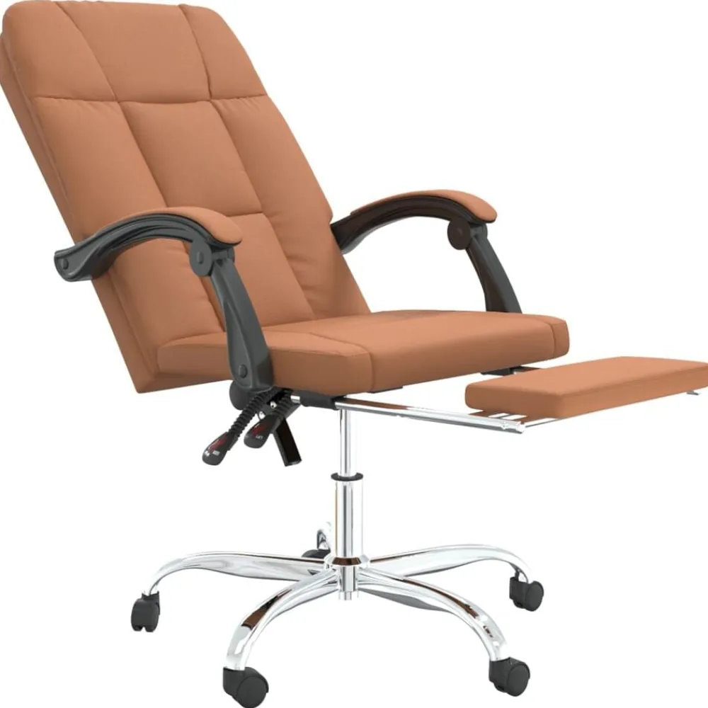 vidaXL Mobiliario De Oficina-Silla de oficina reclinable cuero sintético marrón