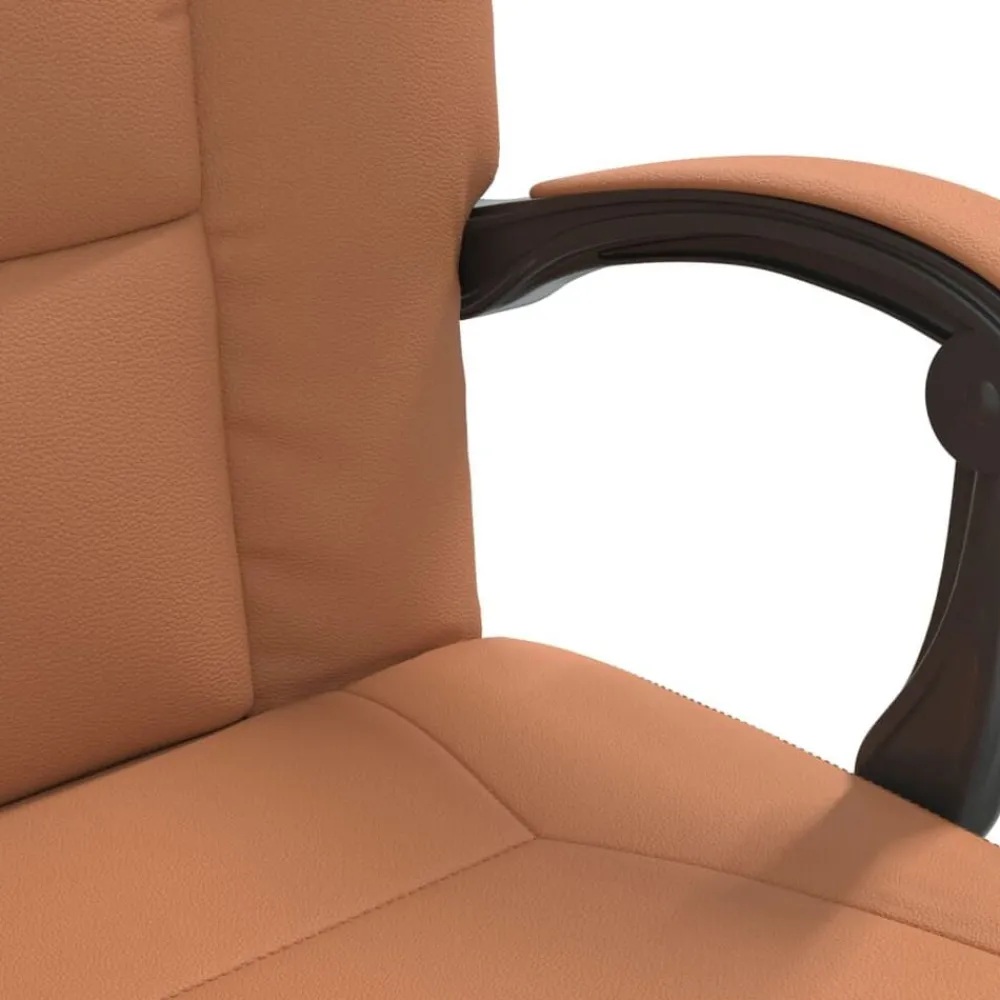 vidaXL Mobiliario De Oficina-Silla de oficina reclinable cuero sintético marrón