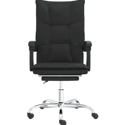vidaXL Silla de oficina reclinable cuero sintético Negro Online