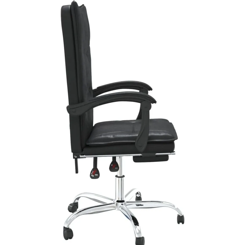 vidaXL Silla de oficina reclinable cuero sintético Negro Online