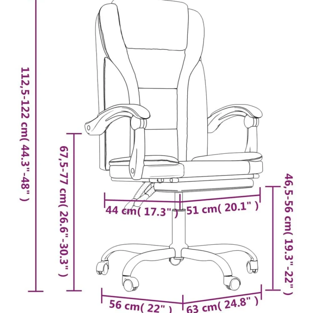 vidaXL Silla de oficina reclinable de tela marrón Marrón Outlet