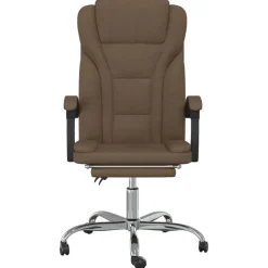 vidaXL Silla de oficina reclinable de tela marrón Marrón Outlet