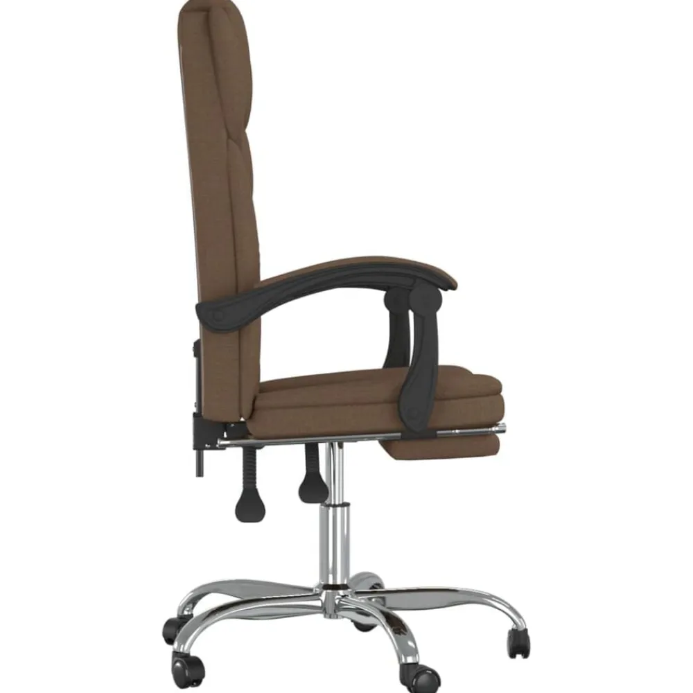 vidaXL Silla de oficina reclinable de tela marrón Marrón Outlet