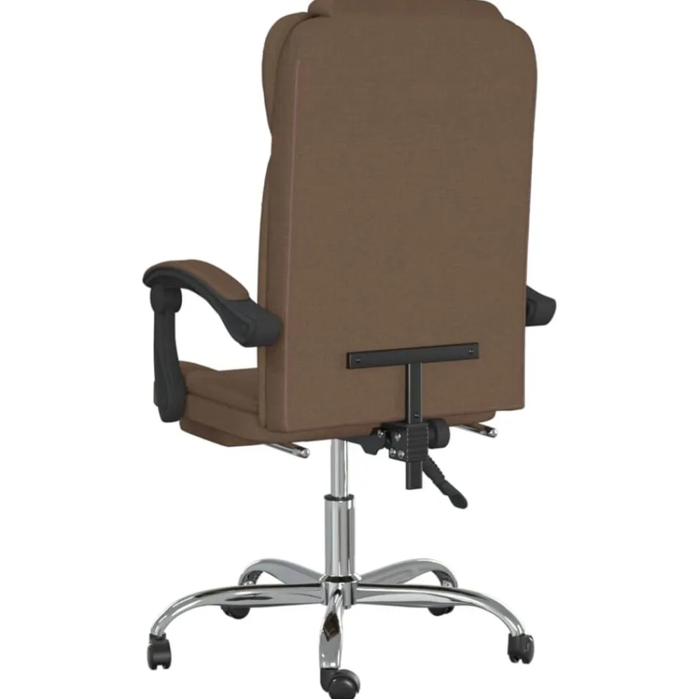 vidaXL Silla de oficina reclinable de tela marrón Marrón Outlet
