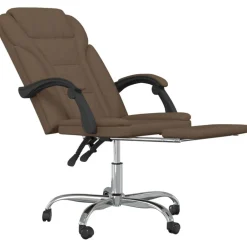 vidaXL Silla de oficina reclinable de tela marrón Marrón Outlet