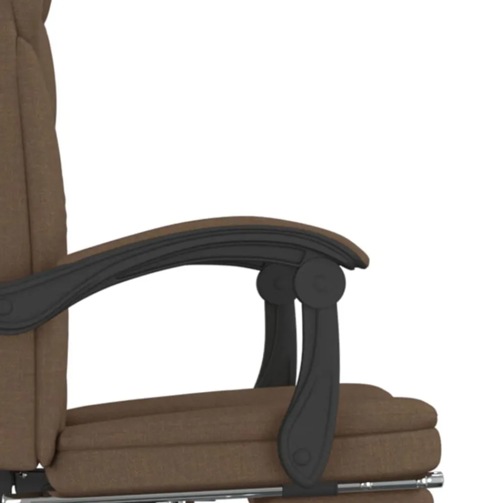 vidaXL Silla de oficina reclinable de tela marrón Marrón Outlet