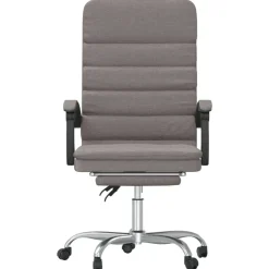 vidaXL Silla de oficina reclinable con masaje tela gris Taupé Best