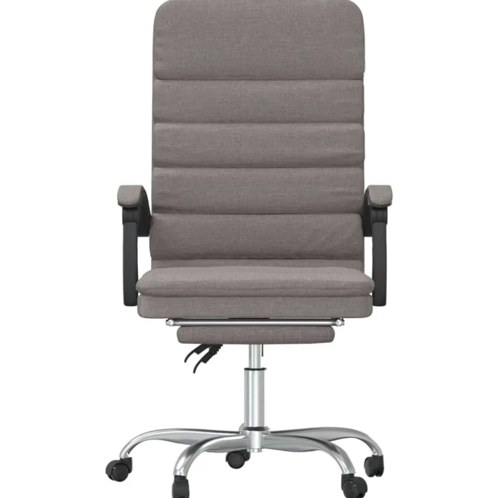 vidaXL Silla de oficina reclinable con masaje tela gris Taupé Best