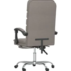 vidaXL Silla de oficina reclinable con masaje tela gris Taupé Best