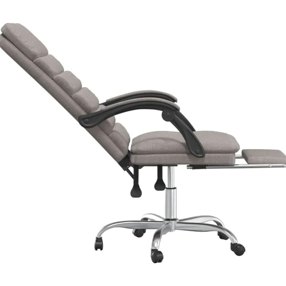 vidaXL Silla de oficina reclinable con masaje tela gris Taupé Best