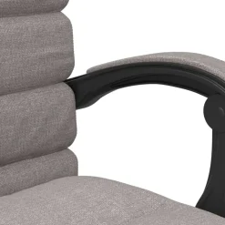 vidaXL Silla de oficina reclinable con masaje tela gris Taupé Best