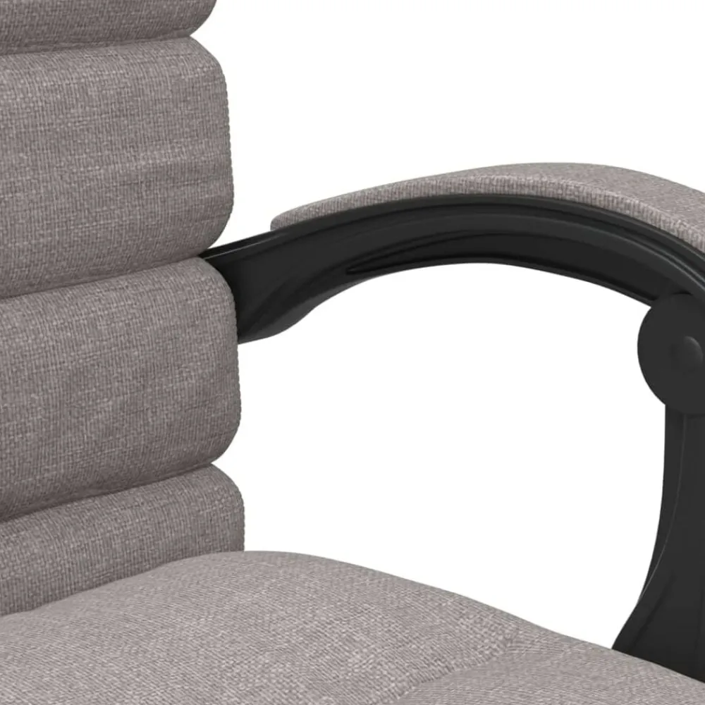 vidaXL Silla de oficina reclinable con masaje tela gris Taupé Best