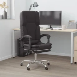 vidaXL Mobiliario De Oficina-Silla de oficina reclinable masaje cuero sintético