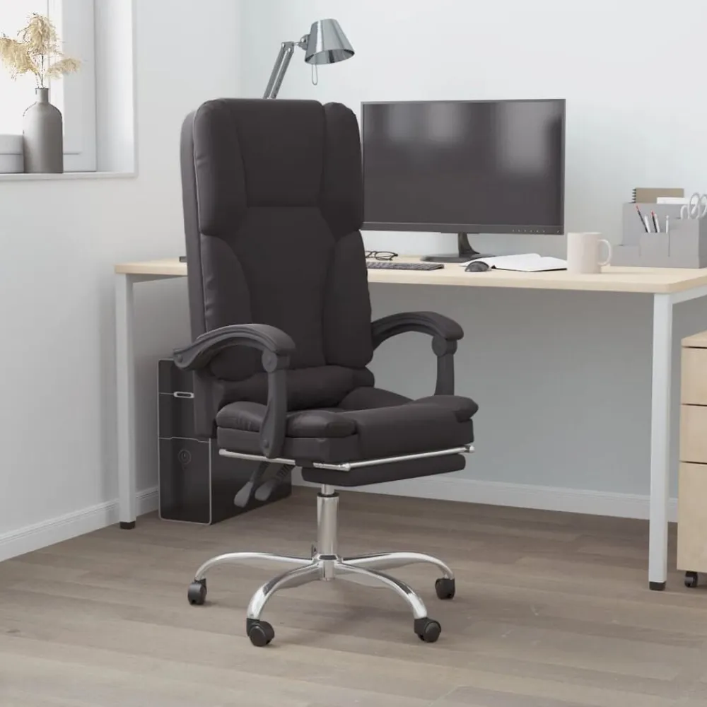 vidaXL Mobiliario De Oficina-Silla de oficina reclinable masaje cuero sintético