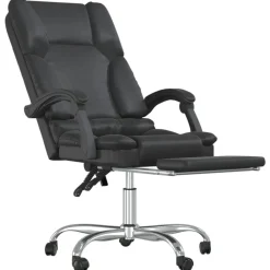 vidaXL Mobiliario De Oficina-Silla de oficina reclinable masaje cuero sintético