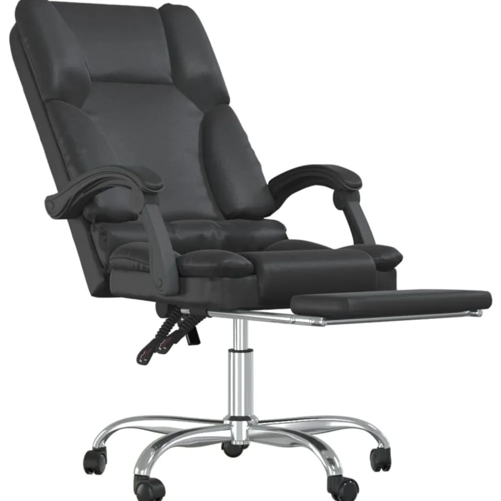vidaXL Mobiliario De Oficina-Silla de oficina reclinable masaje cuero sintético
