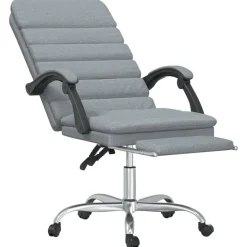 vidaXL Mobiliario De Oficina-Silla de oficina reclinable con masaje de tela
