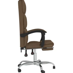 vidaXL Mobiliario De Oficina-Silla de oficina reclinable de tela marrón