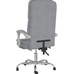 vidaXL Silla de oficina reclinable con masaje de tela Gris claro New