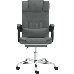 vidaXL Silla de oficina reclinable con masaje de tela Gris oscuro Outlet