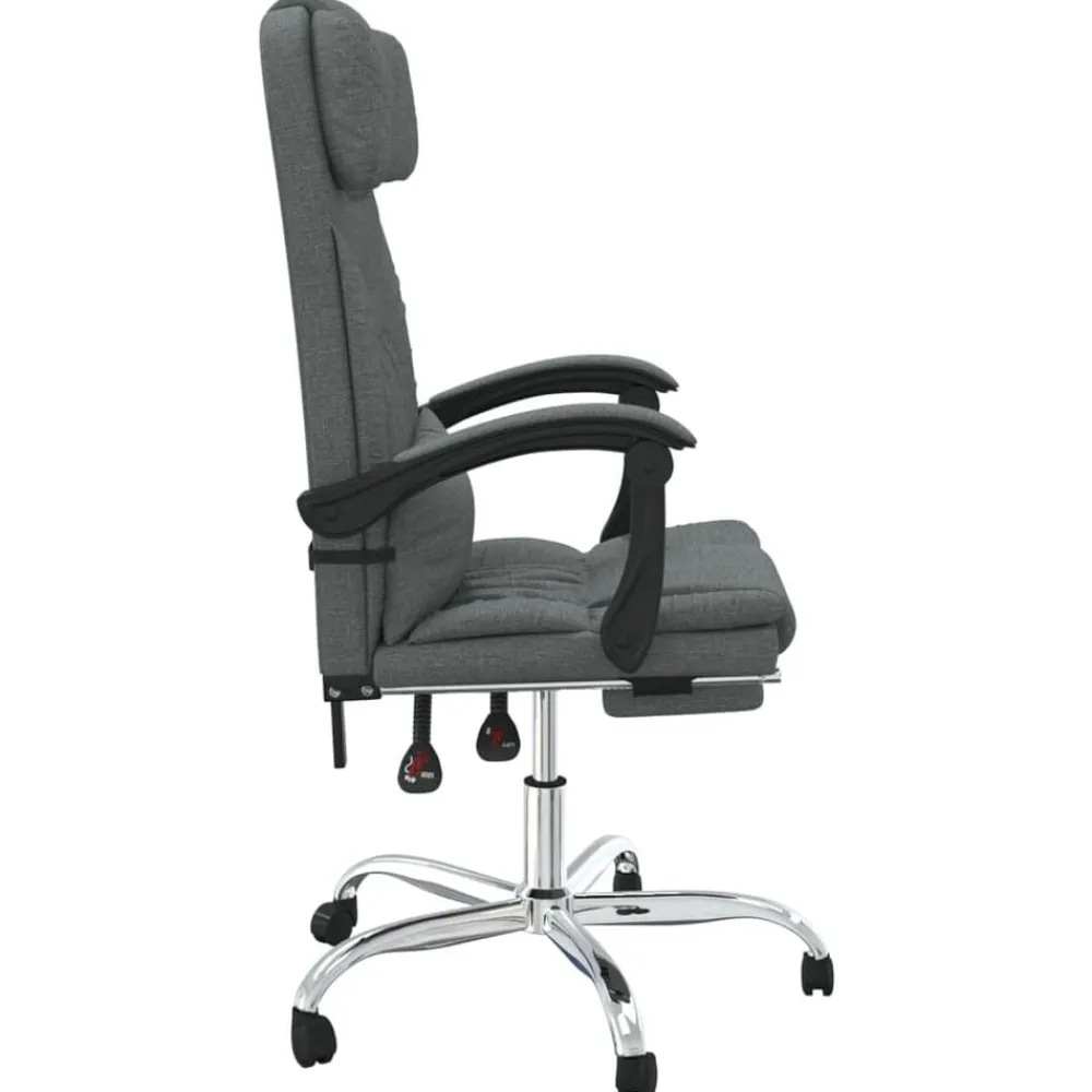 vidaXL Silla de oficina reclinable con masaje de tela Gris oscuro Outlet