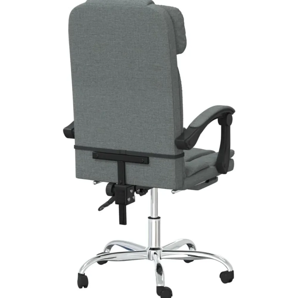 vidaXL Silla de oficina reclinable con masaje de tela Gris oscuro Outlet