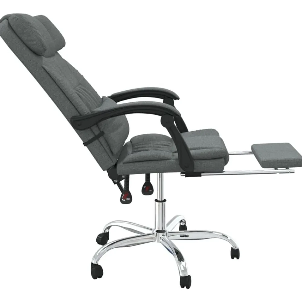 vidaXL Silla de oficina reclinable con masaje de tela Gris oscuro Outlet
