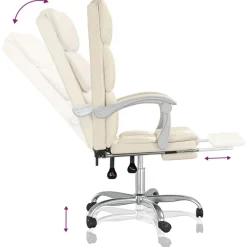 vidaXL Mobiliario De Oficina-Silla de oficina reclinable cuero sintético