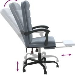 vidaXL Mobiliario De Oficina-Silla de oficina reclinable de terciopelo
