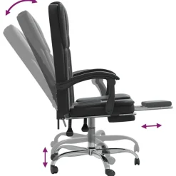 vidaXL Mobiliario De Oficina-Silla de oficina reclinable cuero sintético