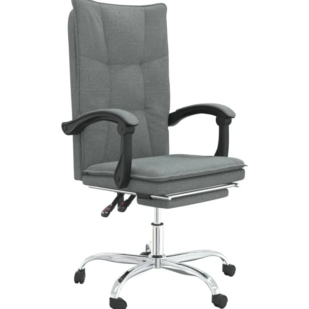 vidaXL Silla de oficina reclinable de tela Gris oscuro Hot