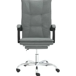 vidaXL Silla de oficina reclinable de tela Gris oscuro Hot