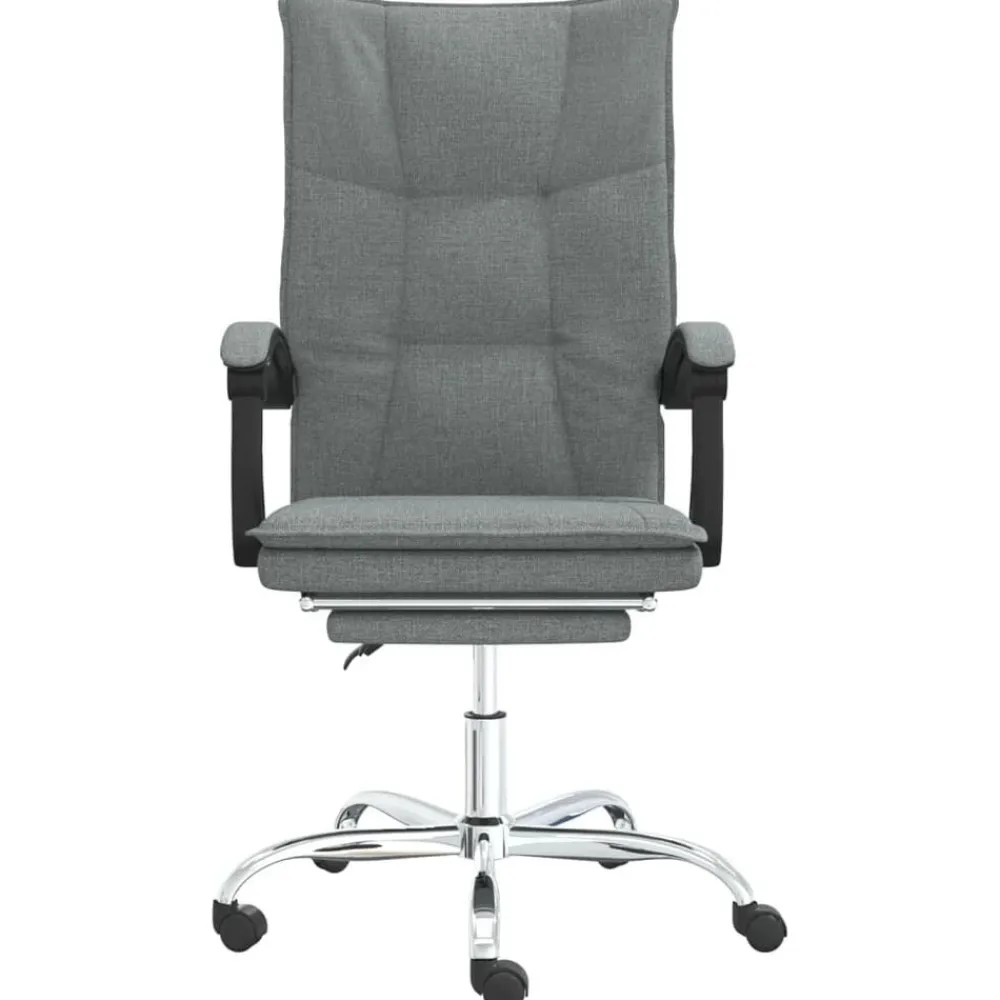 vidaXL Silla de oficina reclinable de tela Gris oscuro Hot