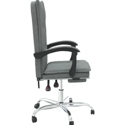 vidaXL Silla de oficina reclinable de tela Gris oscuro Hot