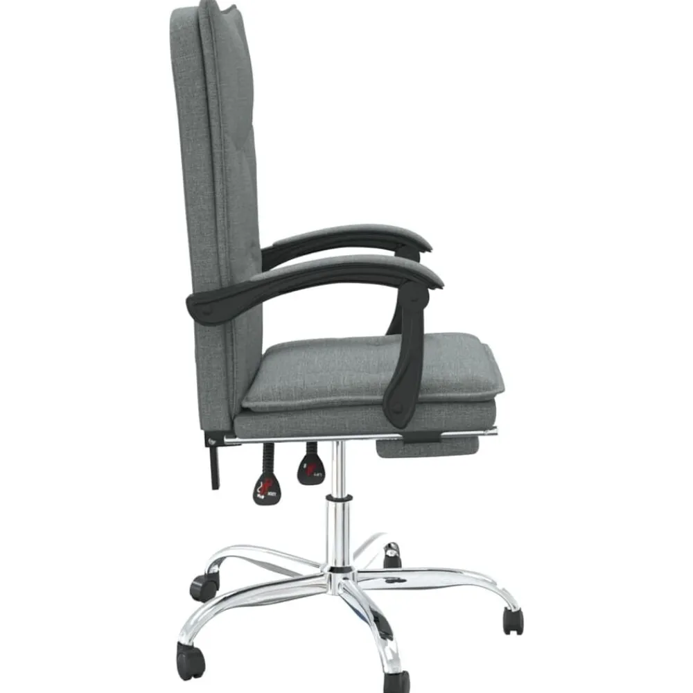 vidaXL Silla de oficina reclinable de tela Gris oscuro Hot