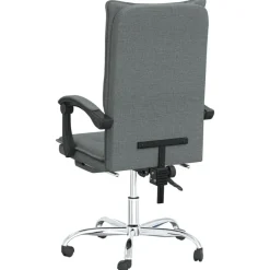 vidaXL Silla de oficina reclinable de tela Gris oscuro Hot
