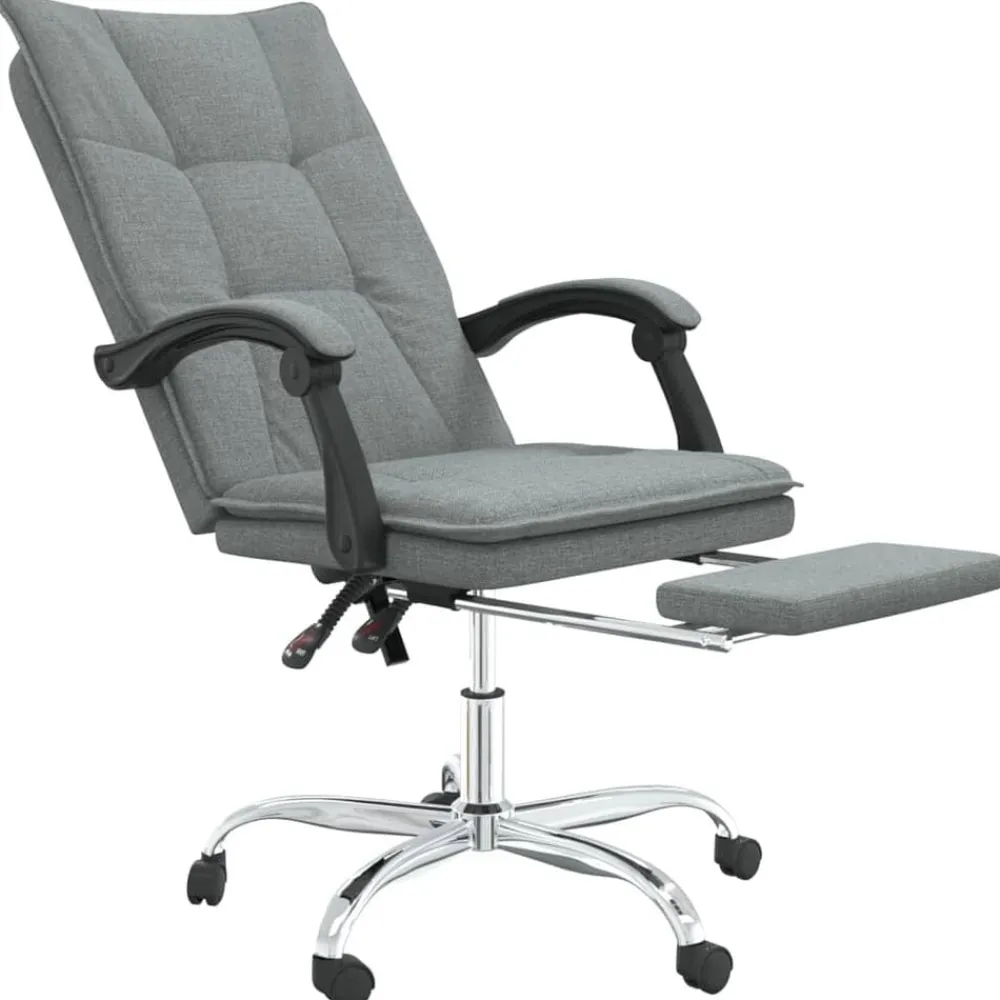 vidaXL Silla de oficina reclinable de tela Gris oscuro Hot