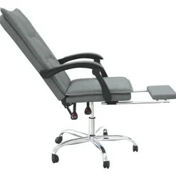 vidaXL Silla de oficina reclinable de tela Gris oscuro Hot