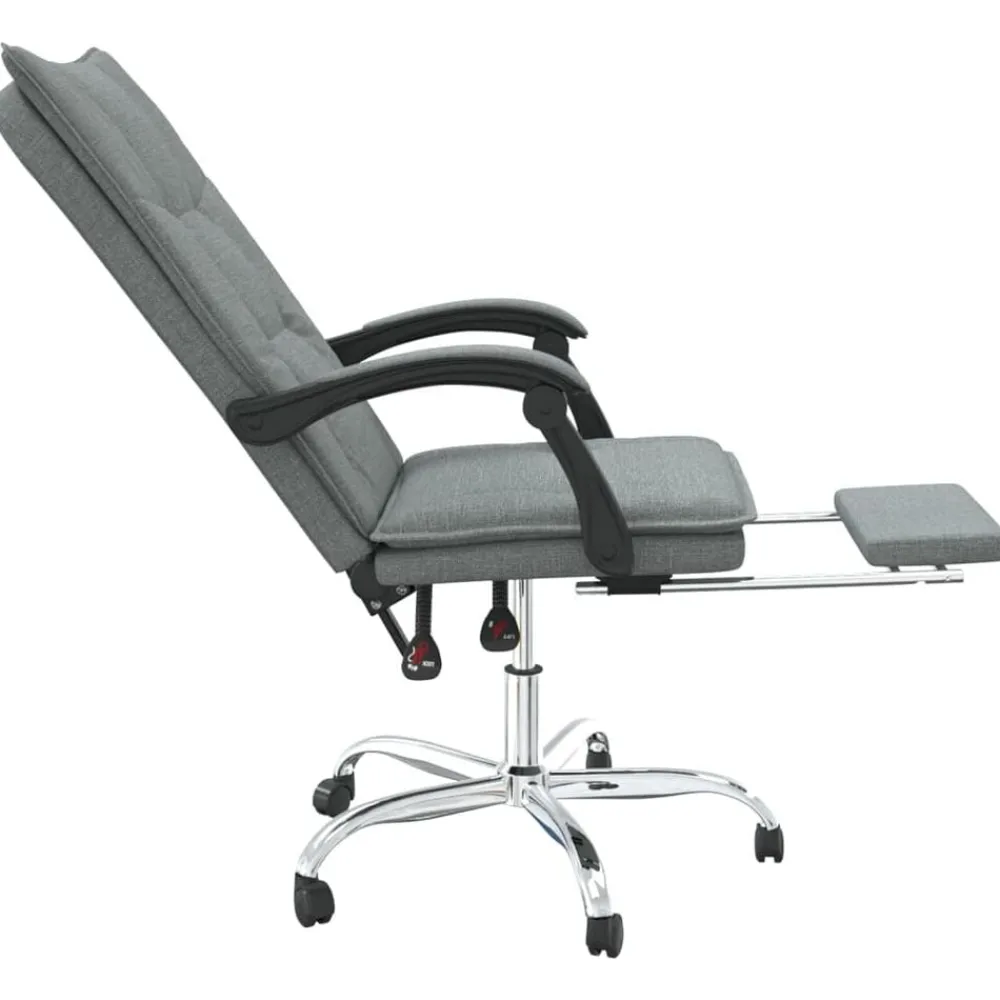 vidaXL Silla de oficina reclinable de tela Gris oscuro Hot
