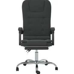 vidaXL Silla de oficina reclinable con masaje terciopelo Negro Hot