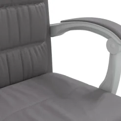 vidaXL Silla de oficina reclinable cuero sintético Gris New