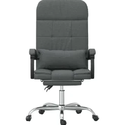 vidaXL Silla de oficina reclinable con masaje de tela Gris oscuro Sale
