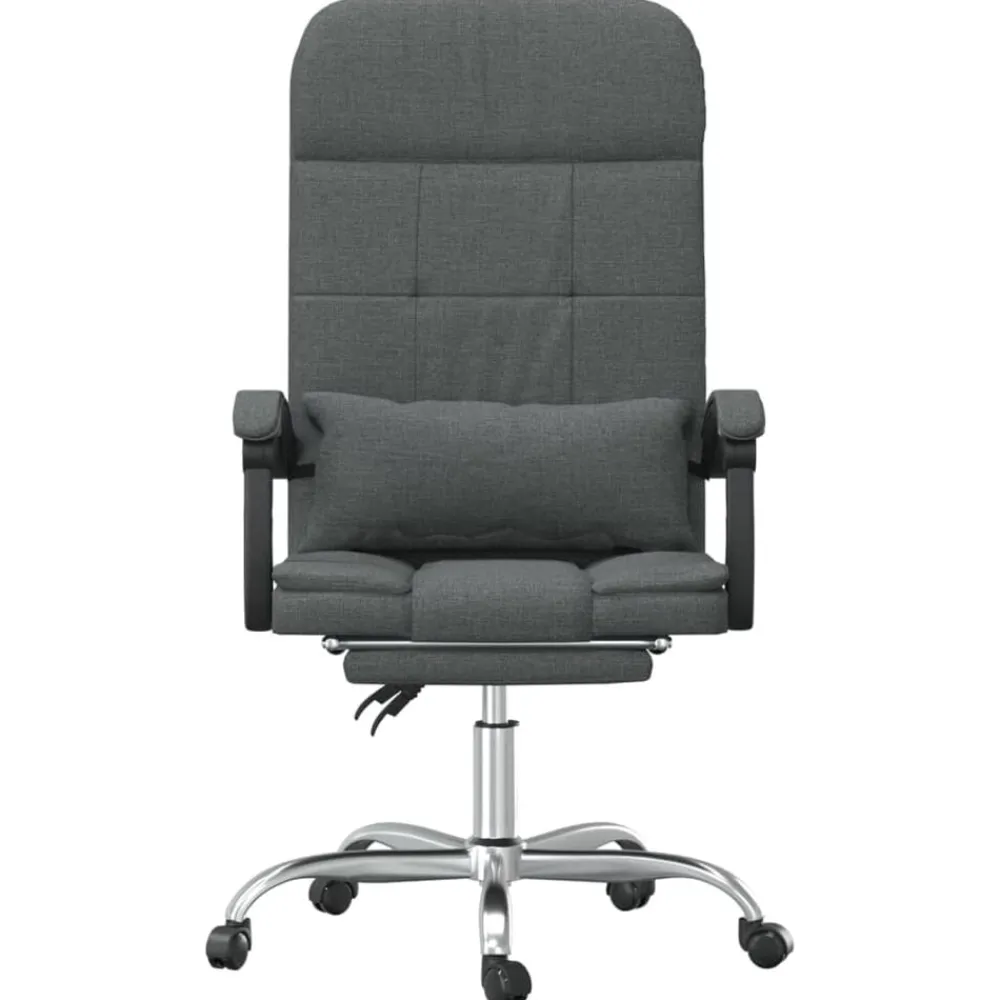 vidaXL Silla de oficina reclinable con masaje de tela Gris oscuro Sale