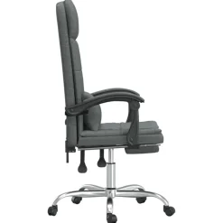 vidaXL Silla de oficina reclinable con masaje de tela Gris oscuro Sale