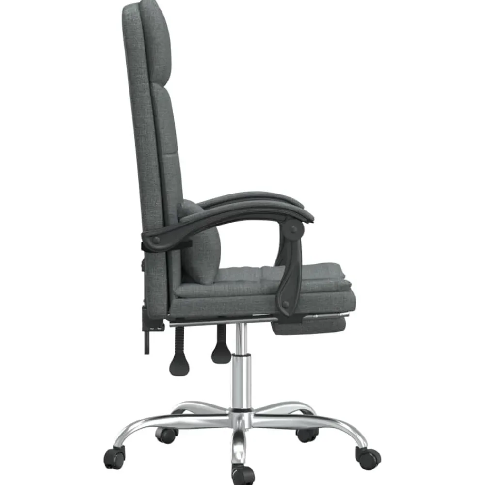 vidaXL Silla de oficina reclinable con masaje de tela Gris oscuro Sale