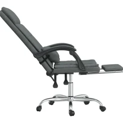vidaXL Silla de oficina reclinable con masaje de tela Gris oscuro Sale