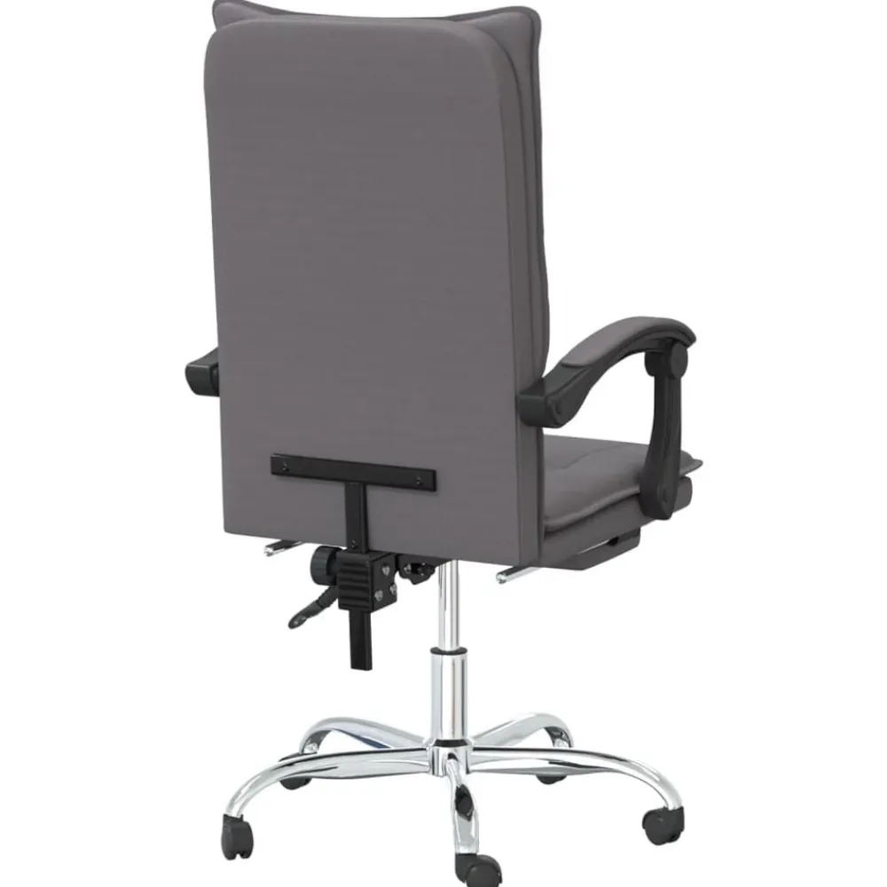 vidaXL Silla de oficina reclinable cuero sintético Gris Hot